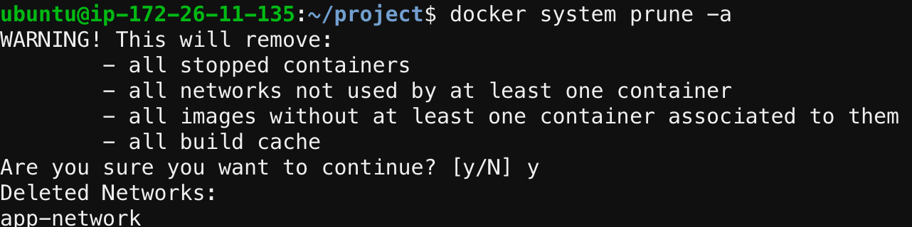 docker prune 이후